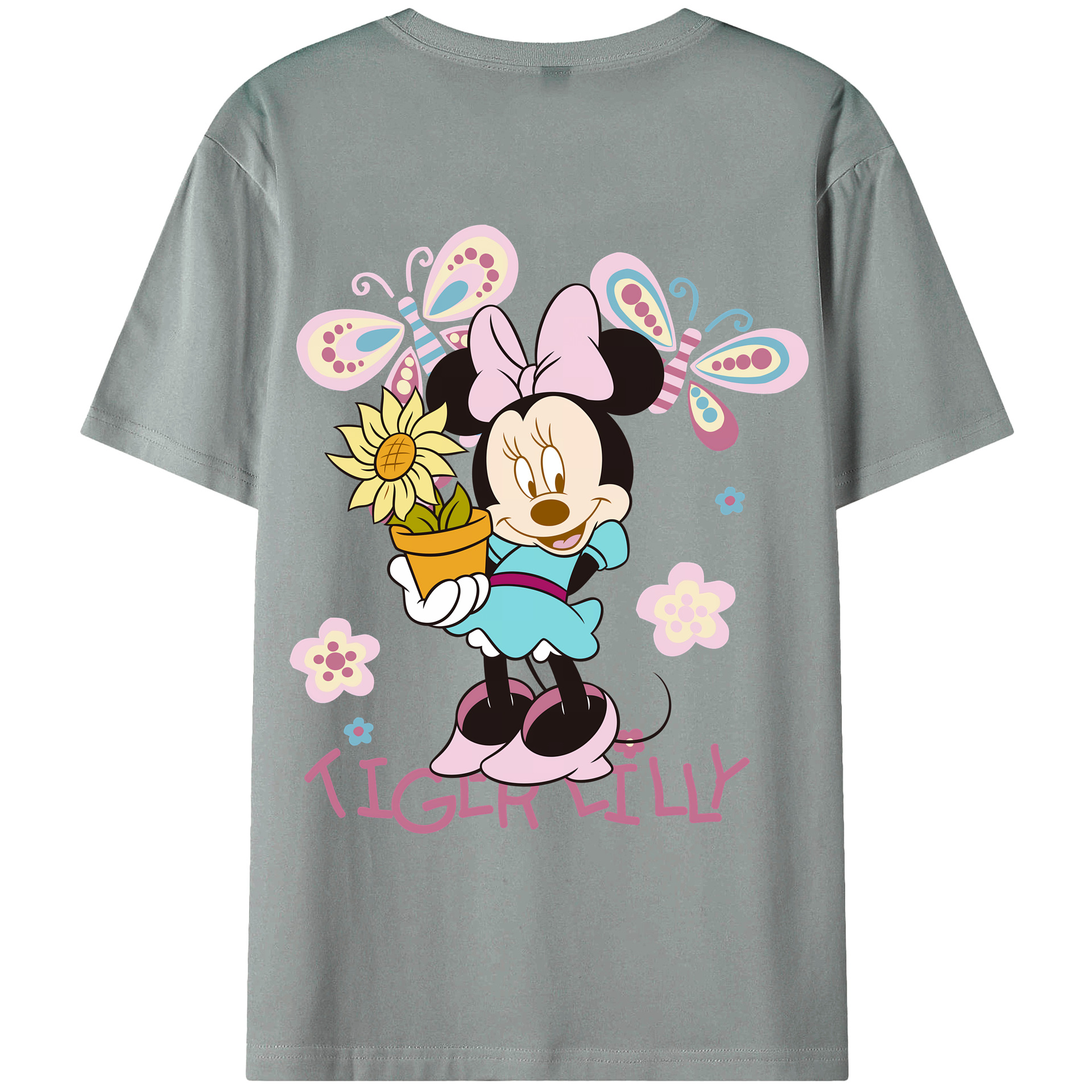 （画像用） ミッキーマウス Mickey Mouse 綿100％ メンズ半袖Tシャツ（バックプリント） 通気性